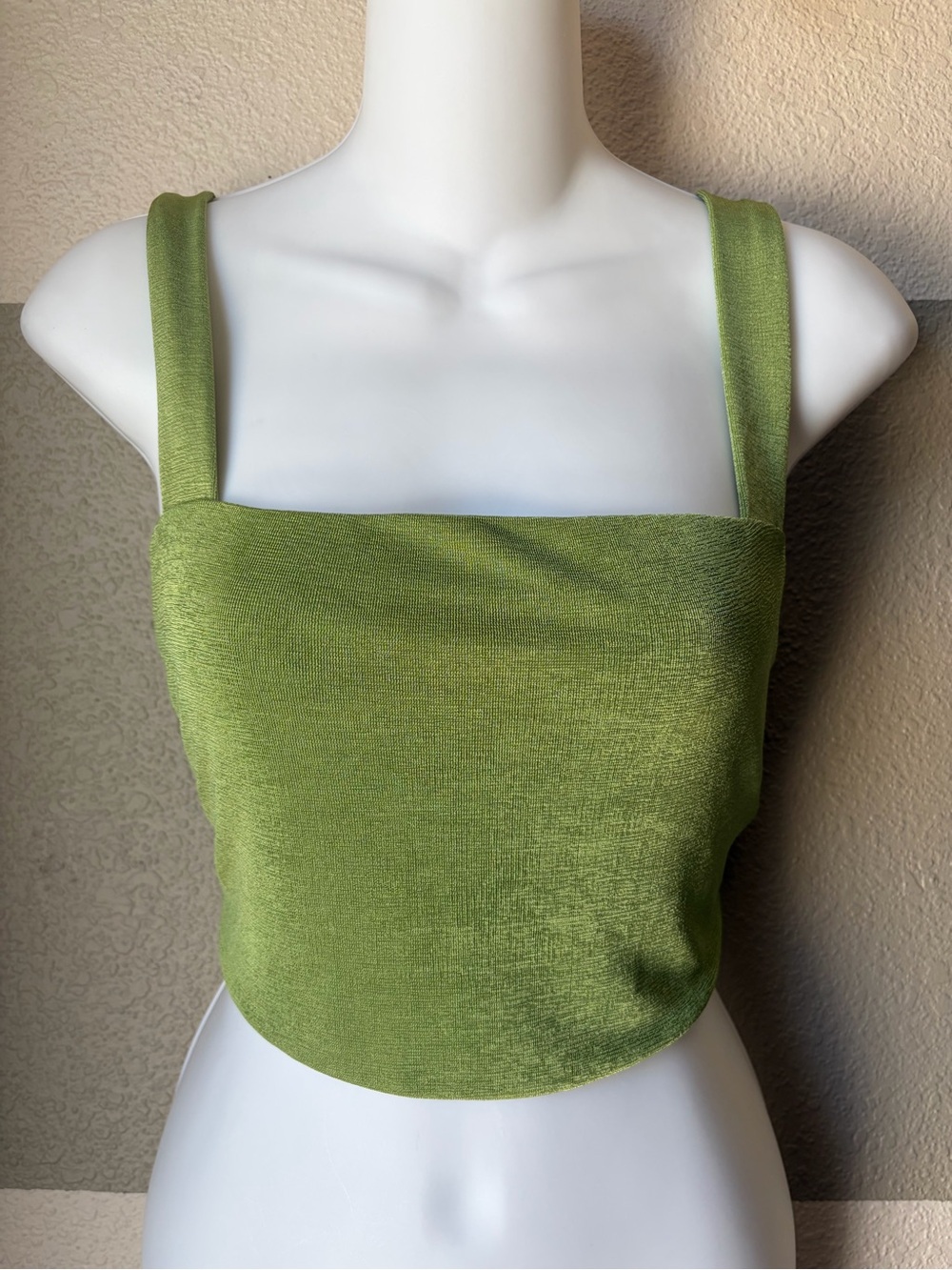 Sage the Label Women’s Large Ribbed Tie Front or Back Crop Top Tank Sleeveless